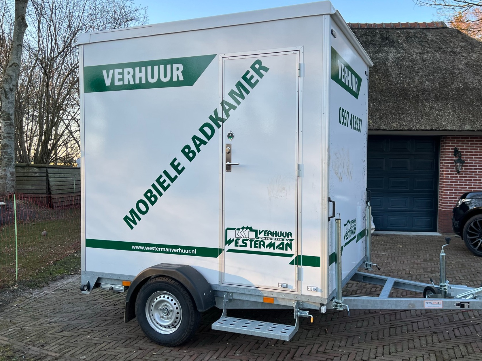 Mobiele badkamer aanhanger van Westerman Verhuur